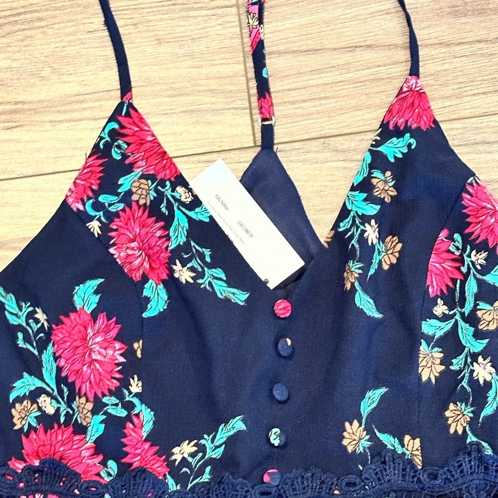 NWT! Pink Lily Boutique Blue Floral Maxi Dress Size Medium - Picture 6 of 12
